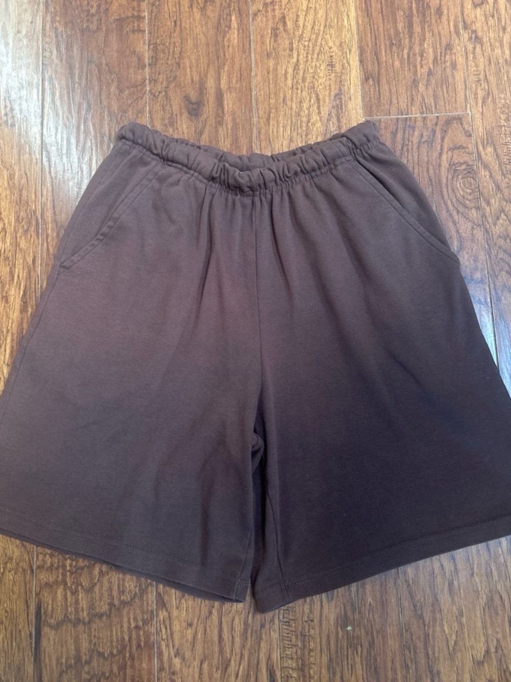 Woman Within Brown Cotton/Poly Shorts - Elastic Waist Size M